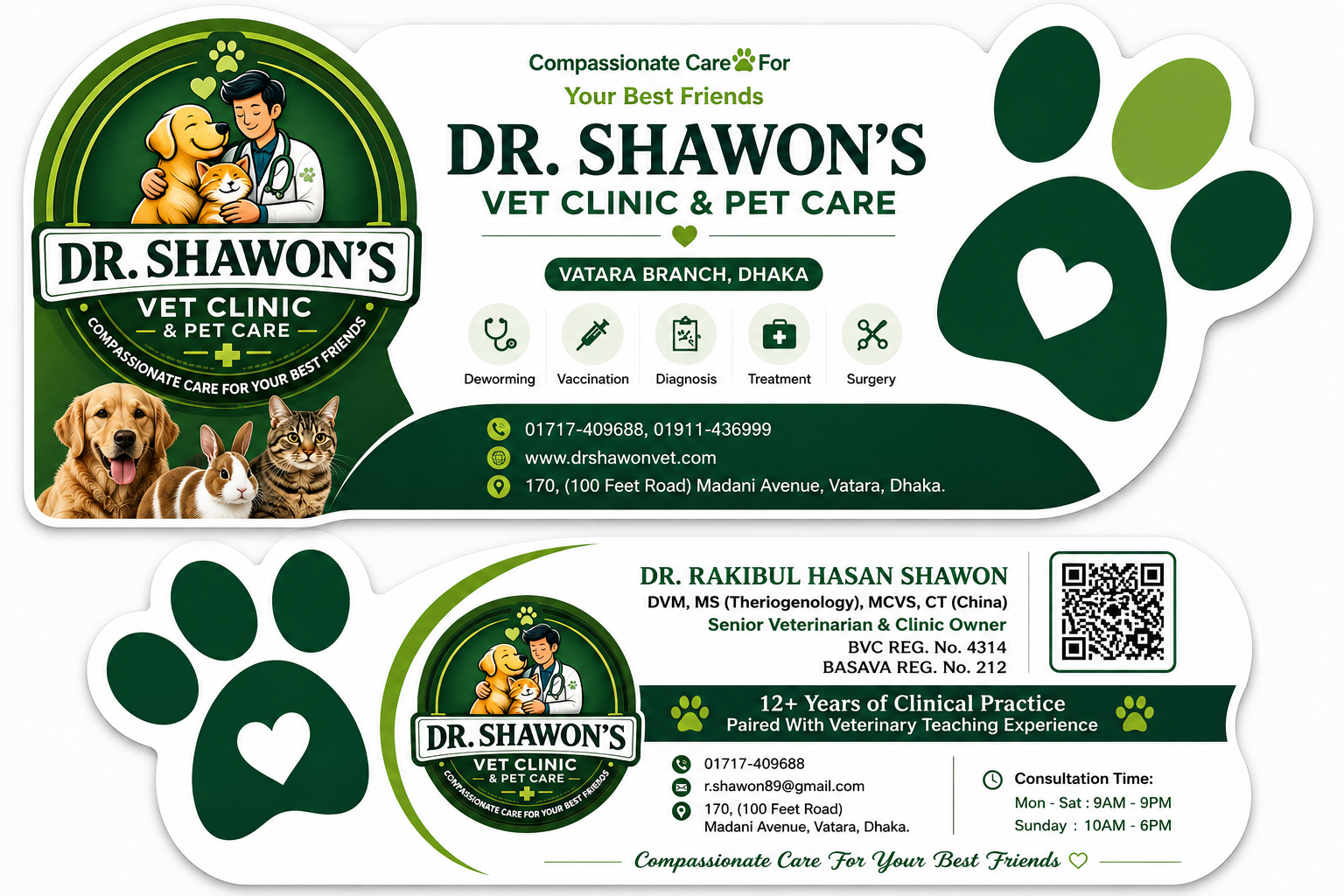 Dr. Shawon's Vet Clinic Visiting Card